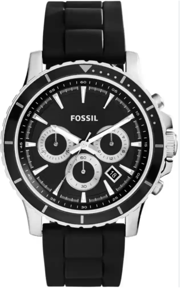 Horlogeband Fossil CH2924 / CH2925 Silicoon Zwart 22mm